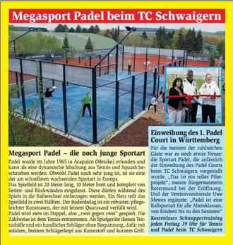 Padel Eröffnung mit Fotos